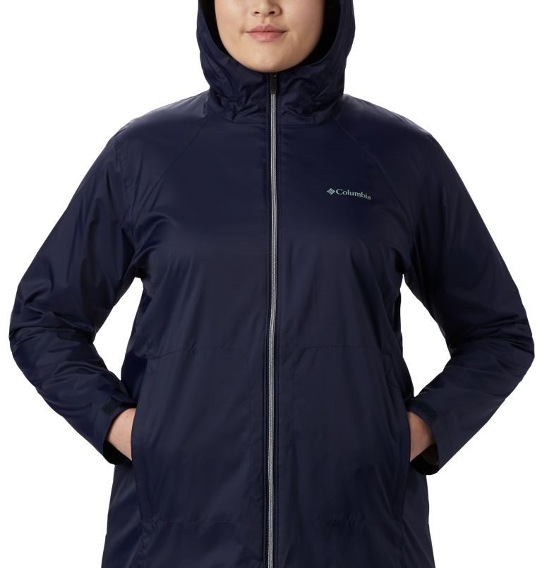 Women's Columbia Switchback Lined Long Jackets Navy | Plus Size CA-KCL15